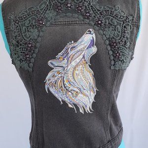 Jean vest with added design by DaySi Jackets